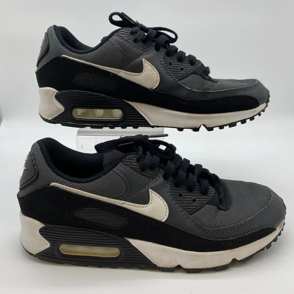 Nike Air Max 90 Mens 8 Black Off Noir Black White CN8490-002 Low Top Sneakers
